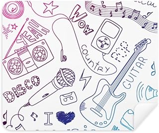 Headset Combination Music Pattern Illustrate Cleaning Cloth Screen Cleaner 2pcs Suede Fabric