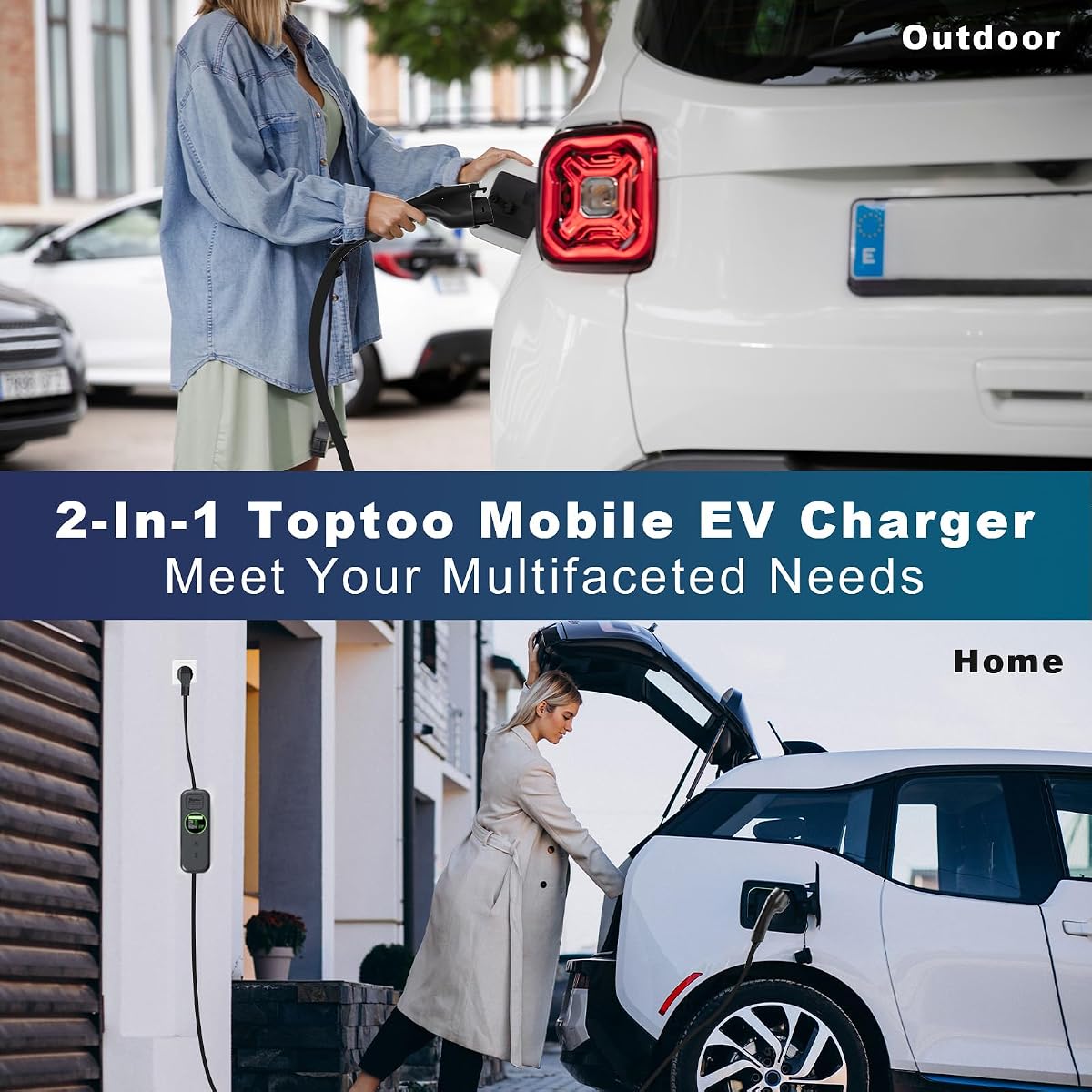 New Portable EV Charger, 16A Level 1+2 Electric Vehicle Charger 6-20P 16A Power Plug 3.5KW 110V-240V for J1772 Electric Cars view 4