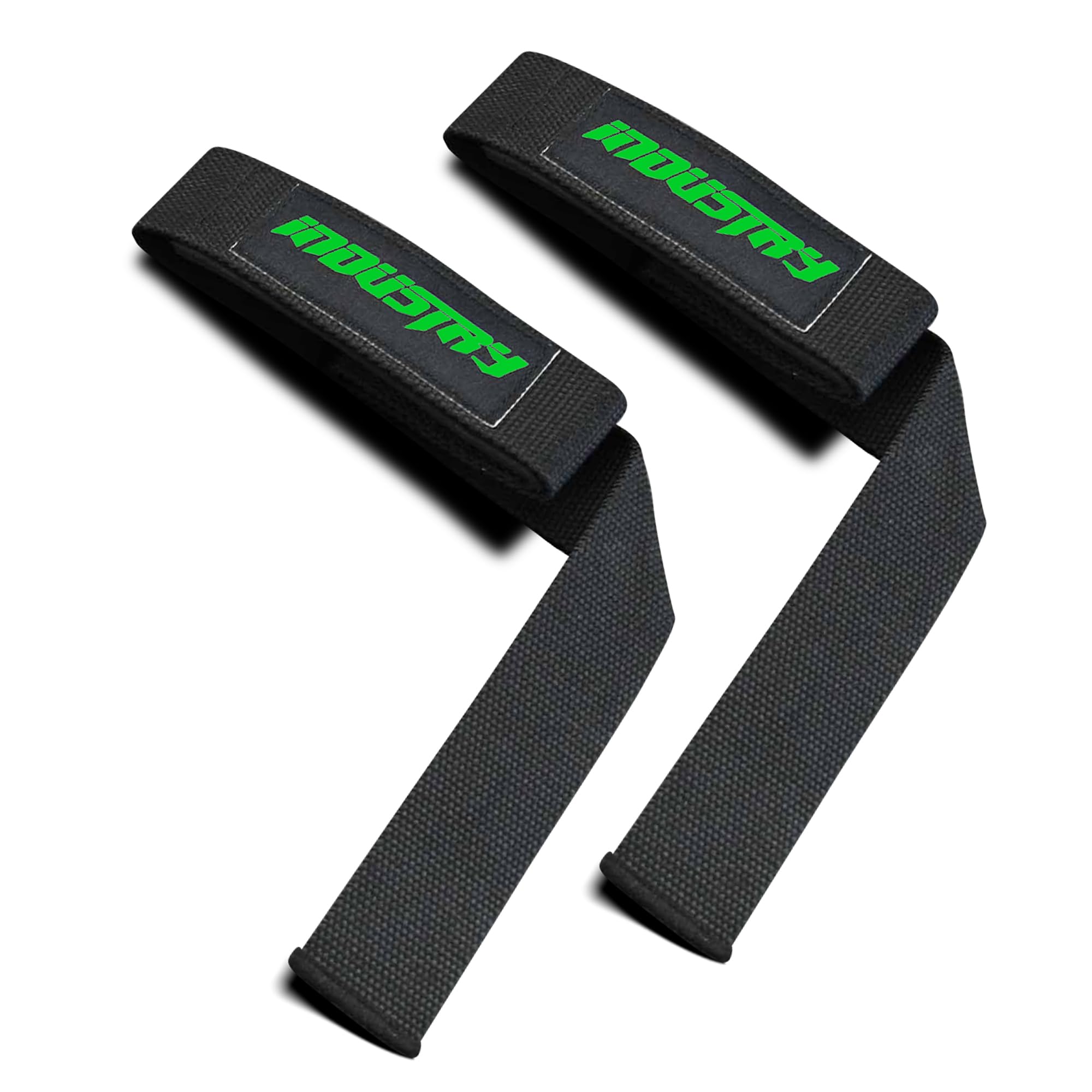 Team Industry Classic Lifting Straps 24" - Heavy-Duty Neoprene-Padded Weightlifting Wrist Wraps - Fray-Resistant Gym Straps, Powerlifting Grips (Neon/Green)