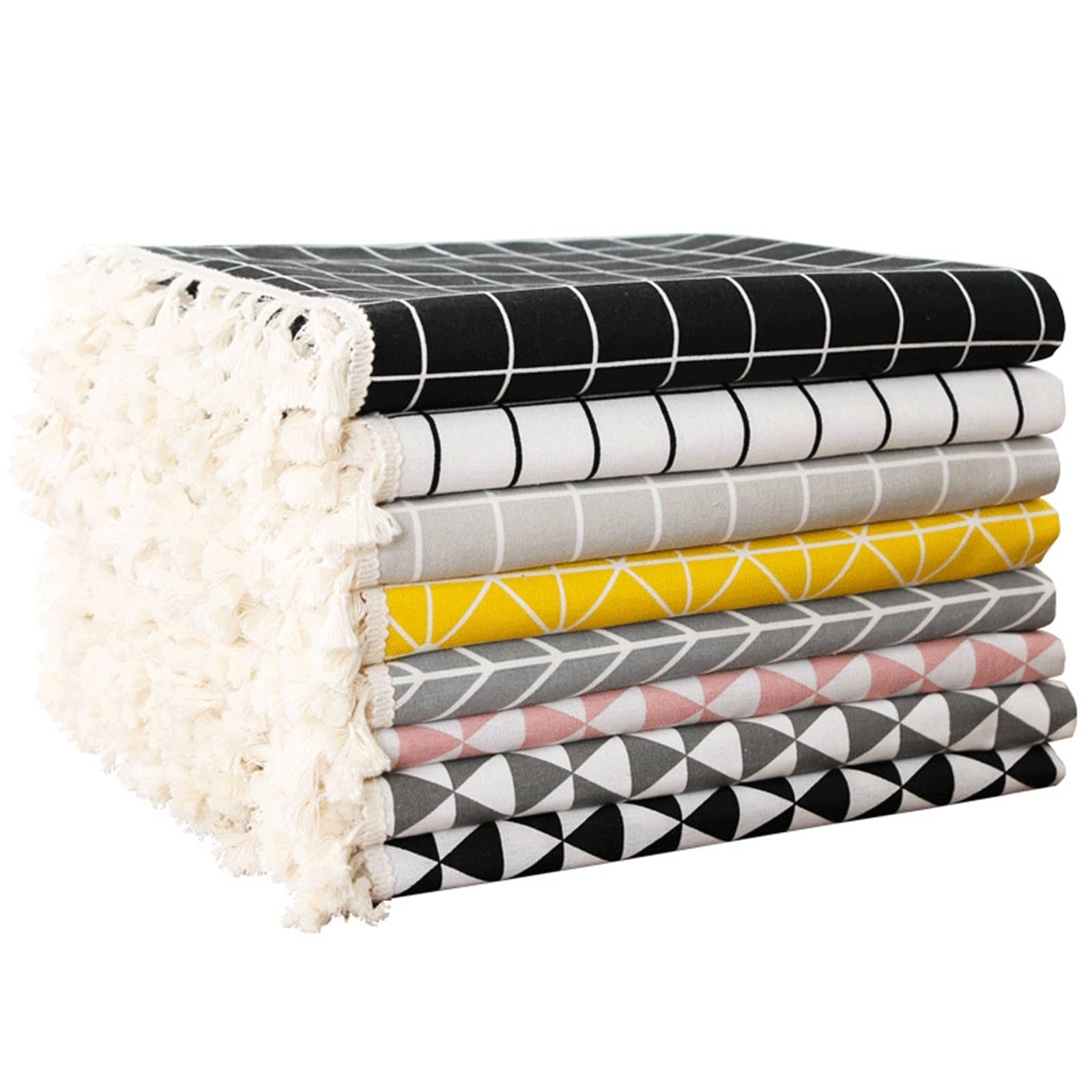 Tablecloth Gris Claro, Mantel de Poliéster Lavable Patrón a Cuadros Mantel Exterior Rectángulo 140 x 220 cm