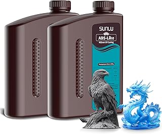 SUNLU 4000G ABS Like Resin, 3D Printer Resin Compatibility for LCD/DLP/SLA 3D Printers, High Toughness & High Precision & Low Shrinkage, (2Pack*2kg Dark Grey+Clear Blue,4kg in Total)