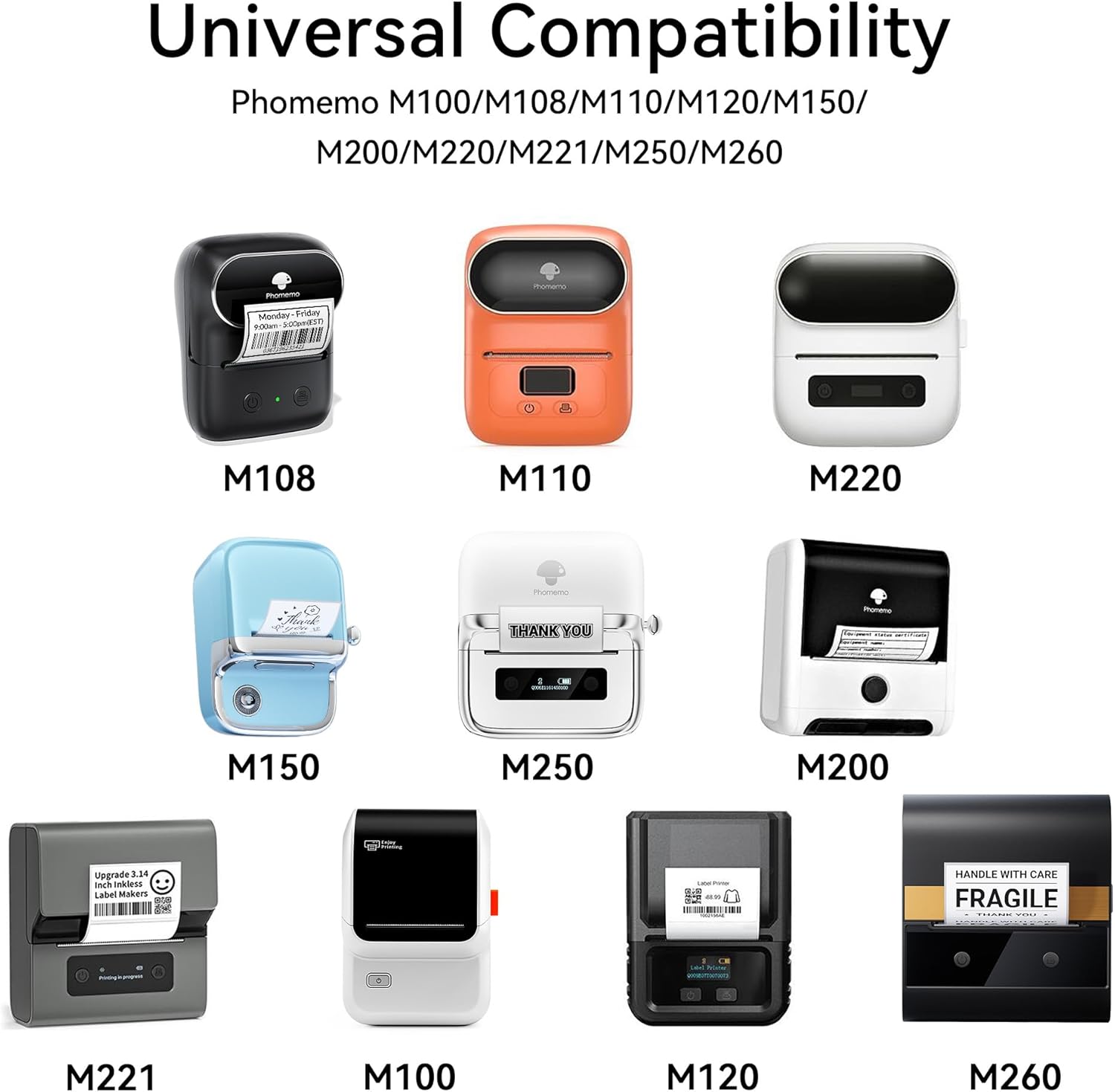 Phomemo Thermal Label Paper for M110 M200 M120 M220 M150 M250 M260 M108 M100 Label Printer, Self-Adhesive Thermal Paper for Clothing, Retail, Mailing, Barcode, White Sticker Labels, 40mm x 60mm - Image 5