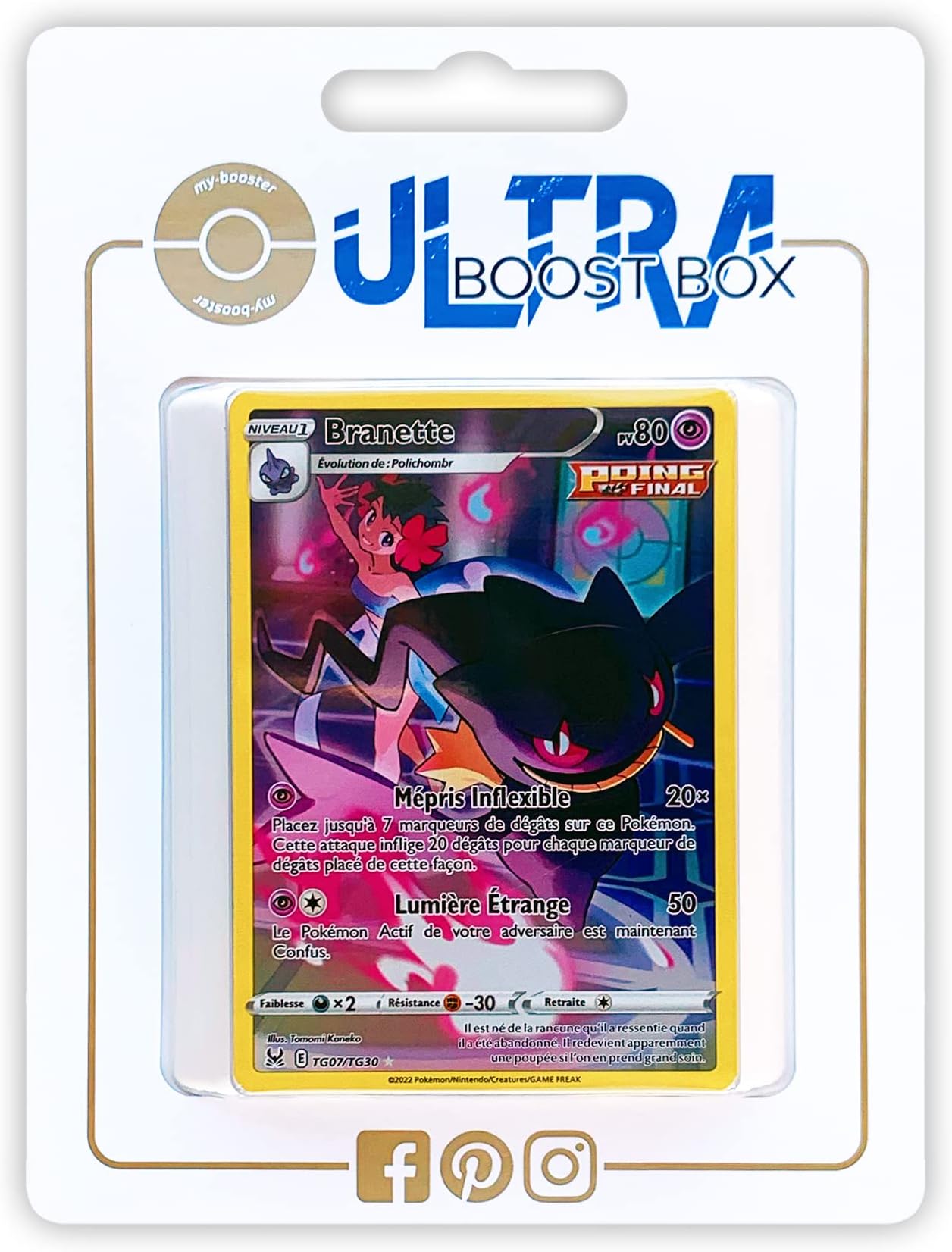 Branette (Banette) TG07/TG30 Shiny Single Strike Full Art - Ultraboost X Epée et Bouclier 11 Origine Perdue - Box of 10 Pokemon French Cards