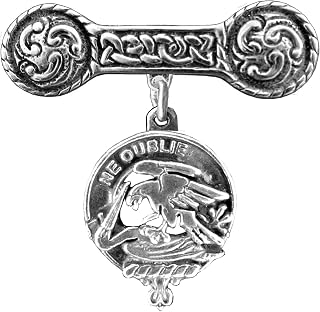 Graham (Montrose) Clan Crest Iona Bar Brooch - Sterling Silver