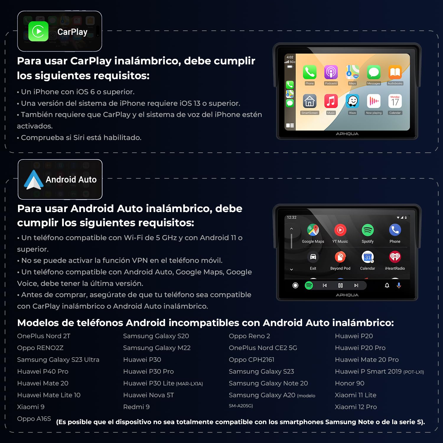 522 CarPlay Moto Pantalla Táctil Impermeable de 5 Pulgadas, CarPlay y Android Auto Inalámbricos, Bluetooth, Navegación GPS, Siri y Asistente de G00gle