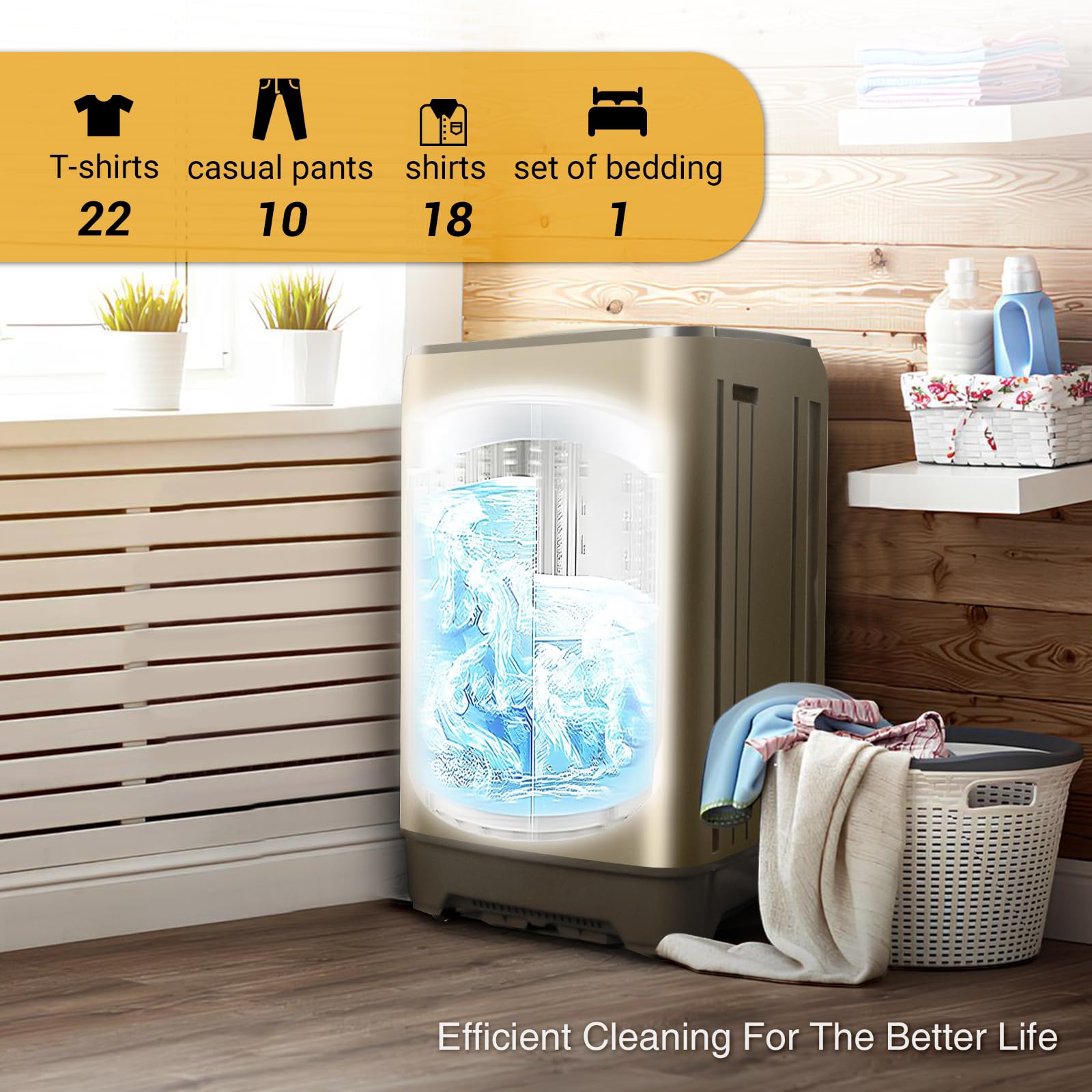 Amazon.com: Zyerch Portable Washing Machine 17.7lbs Full-Automatic