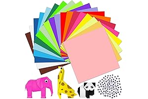 300 Sheets Origami Paper, 20 Colors, Perfect for Crafts and Self-Adhesive Wiggle Eyes Sets