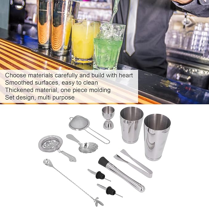 Set de Coctelera 11 Piezas, Acero Inoxidable, Herramientas para Bar miniatura 3
