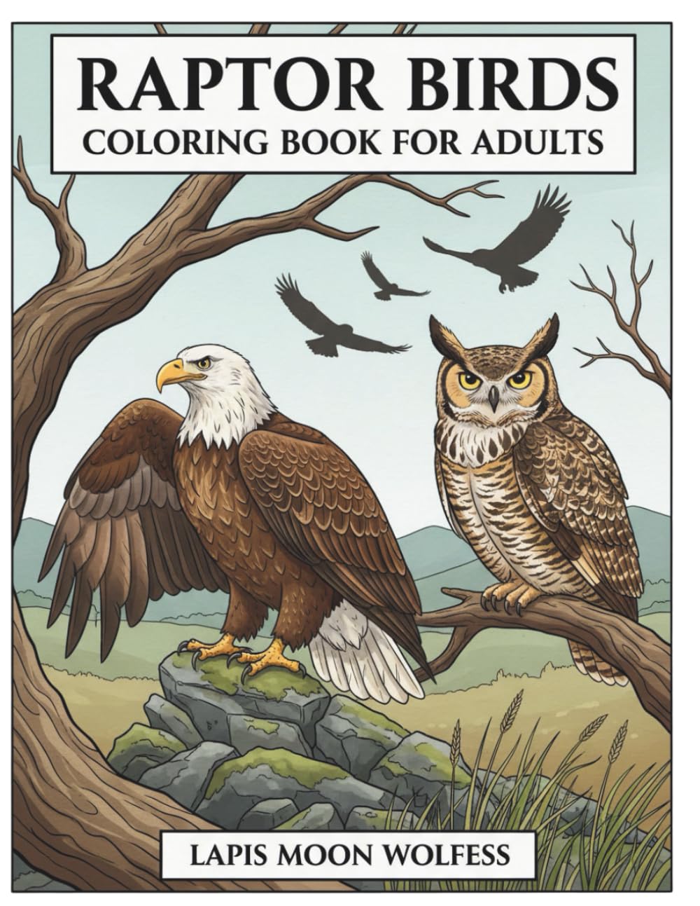 Raptor Birds Coloring Book for Adults: Relaxing Coloring Pages of Majestic Birds in Nature