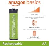 Amazon Basics 16-Pack Rechargeable AA NiMH Batteries, 2000 mAh, 1.2V, Recharge up to 1000x Times, Pre-Charged - 2