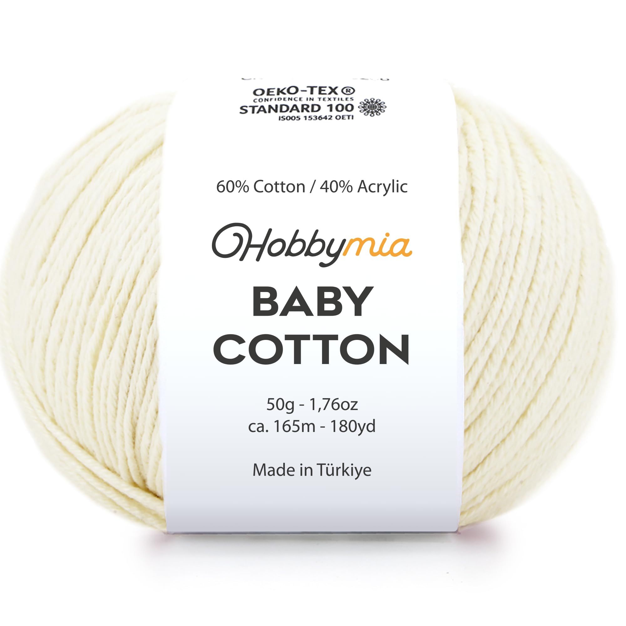 Baby Cotton Blend Yarn – Soft Sport Weight Yarn for Crochet & Amigurumi - 50g/180yds - 60% Cotton 40% Acrylic - Ideal for Baby & Knitting Proj.(Neon Green, 1 Ball) — view 48