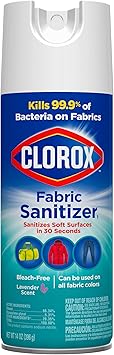 Clorox Fabric Sanitizer Aerosol Spray, Lavender Scent 14 Ounces