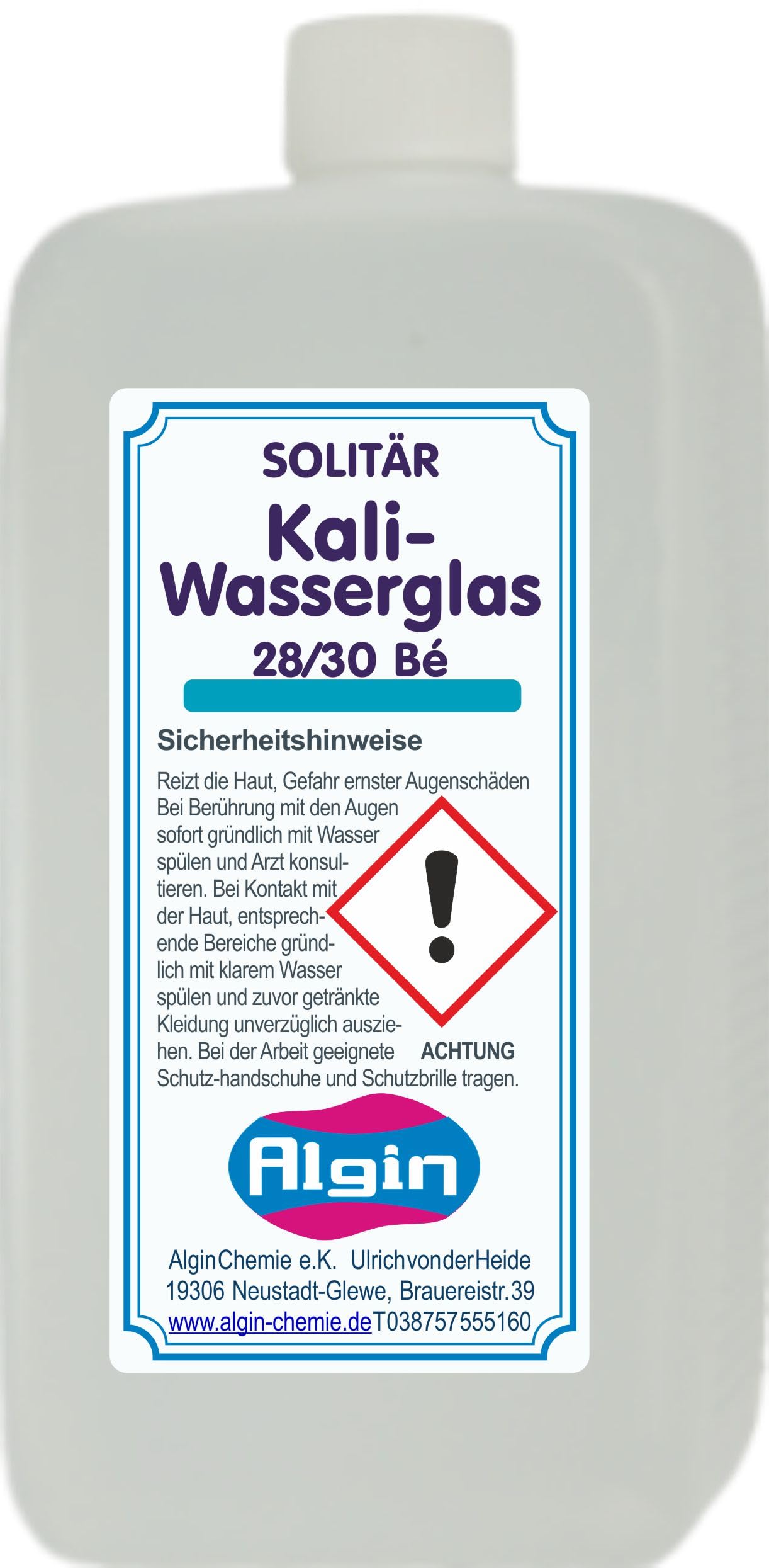 Algin Potassium Water Glass 1A Adhesive Primer Sealant 1 Litre HDPE Bottle