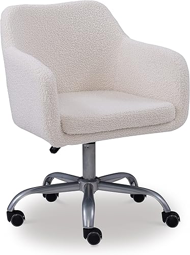 Linon Home Decor Products Linon Brooklyn Sherpa - Silla de oficina, color marfil