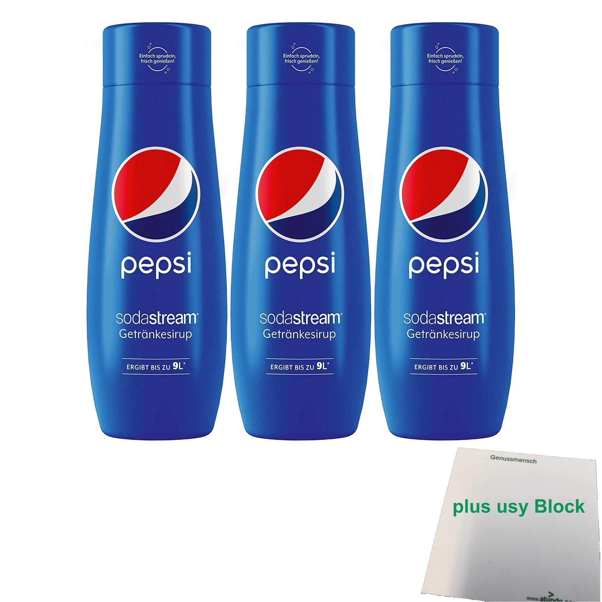 Pepsi Sirup für Wassersprudler – 3er Pack (3x0,44 l) mit Cola Classic Geschmack