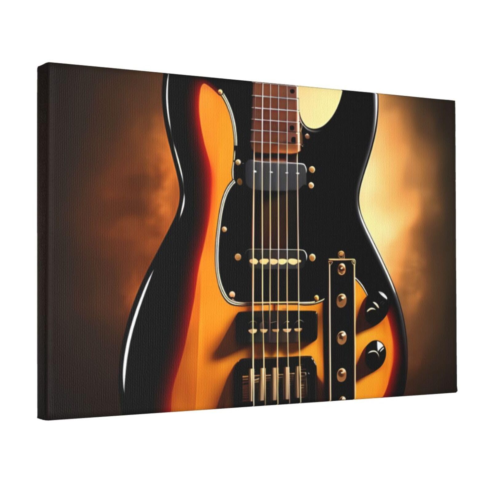 Canvas Wall Art for Living Room Wall Decor 12"x18" Modern Artwork Painting Pictures Hanging Canvas Prints Instrumental Guitar Aesthetic Wall Art for Bedroom Bathroom Office Wallart Decor