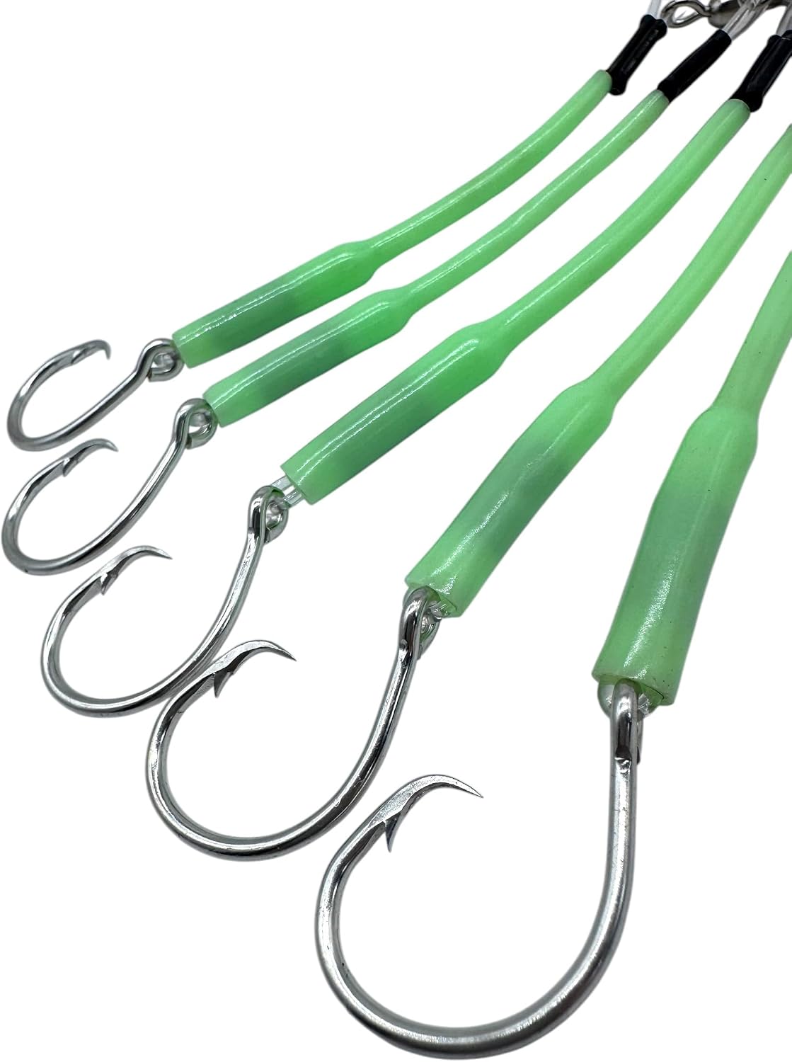 Deep Drop Fishing Rig – Glow in The Dark Sleeves – NOAA Compliant Circle Hooks – Tilefish Grouper Snapper Bottom Rig – Made in USA – End Game Tackle – 3 or 5 Hook Options