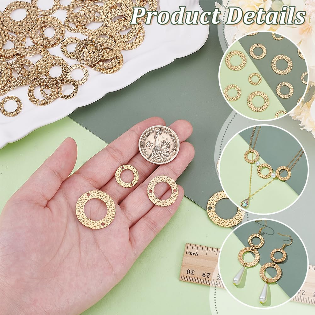 PH PandaHall 30pcs 18K Gold Plated Linking Rings, Golden Jewelry Connector Rings 15/20/25mm Pendant Charm Links Stainless Steel Ring for Necklaces Bracelets Jewelry DIY Crafts Making - Image 5