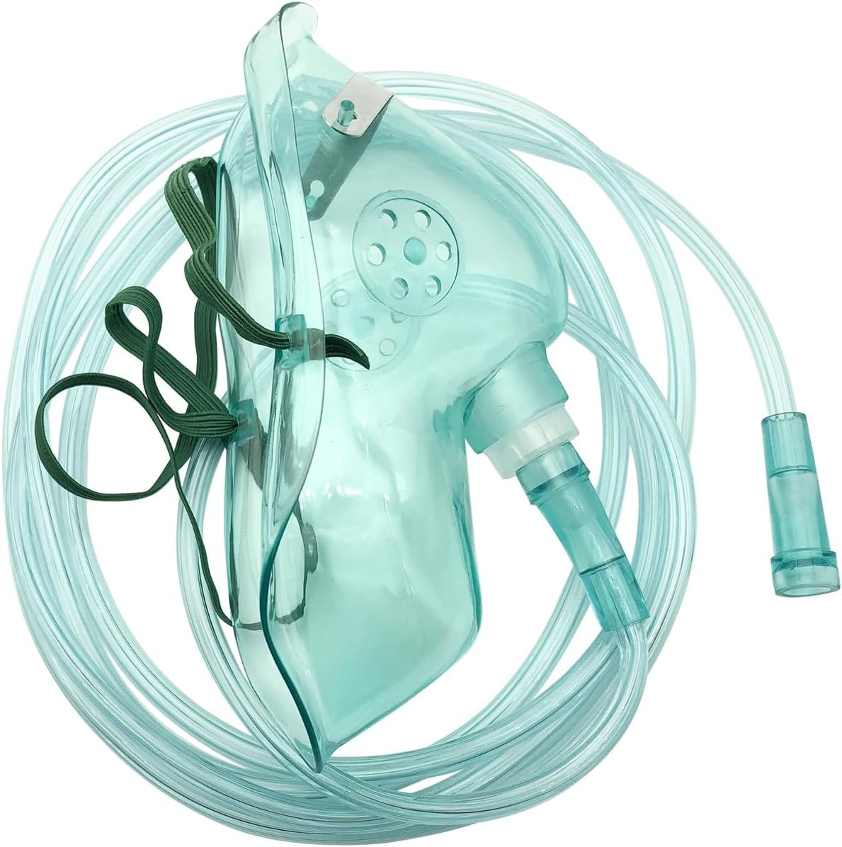 Oxygen Mask, Pediatrics Oxygen Mask with 7feet Length 6mm Oxygen Tube and Adjustable Elastic Strap, DEHP-Free and Latex-Free Materials, 2 Pack (Green,for Children)