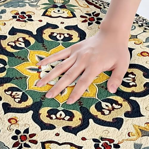 Miniatura 96 de Erosebridal Tapete de baño oriental vintage, Art Deco floral para puerta de entrada, tapete de baño tribal bohemio, tapete de baño tradicional