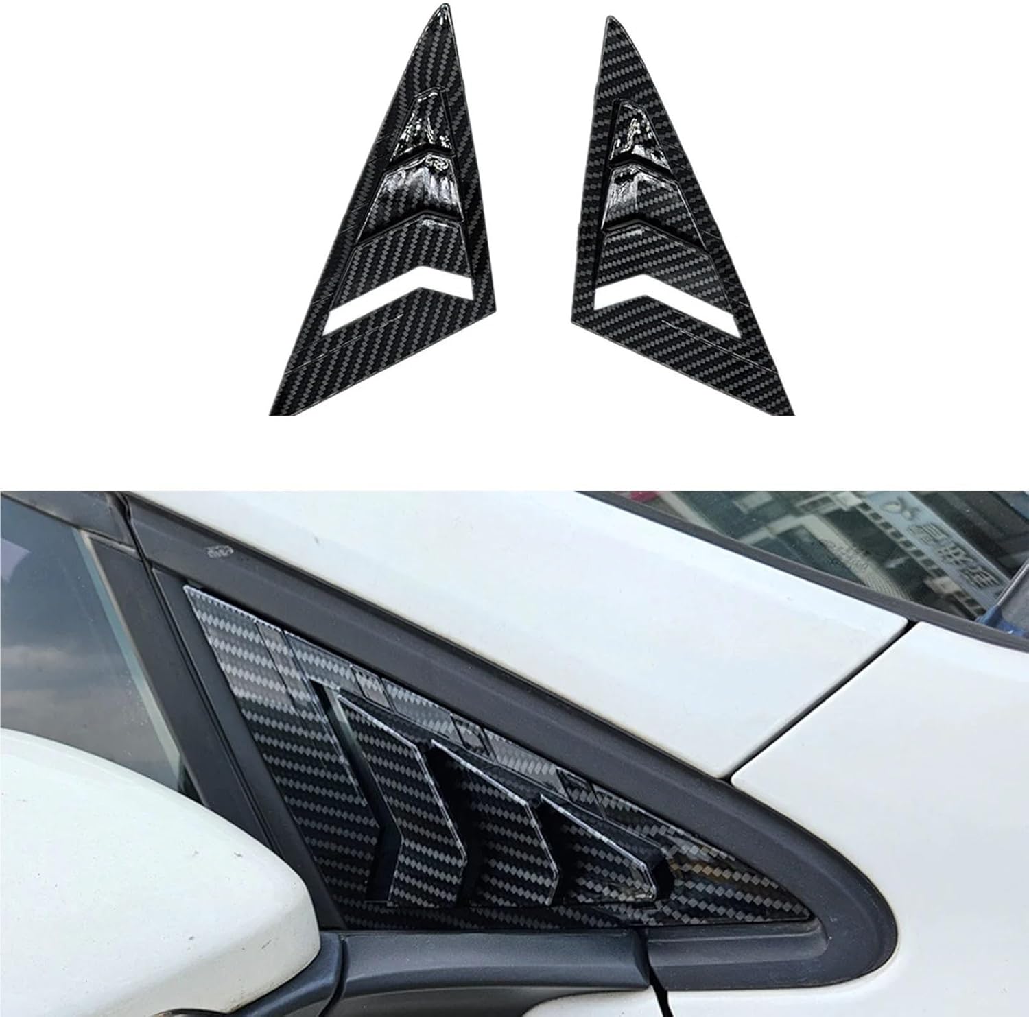 Front Triangle Window Louver Side Shutter Shades Cover Trim Sticker Vent Carbon Car Accessory Compatible with VW Golf 7 MK7 MK7.5 2013-2019