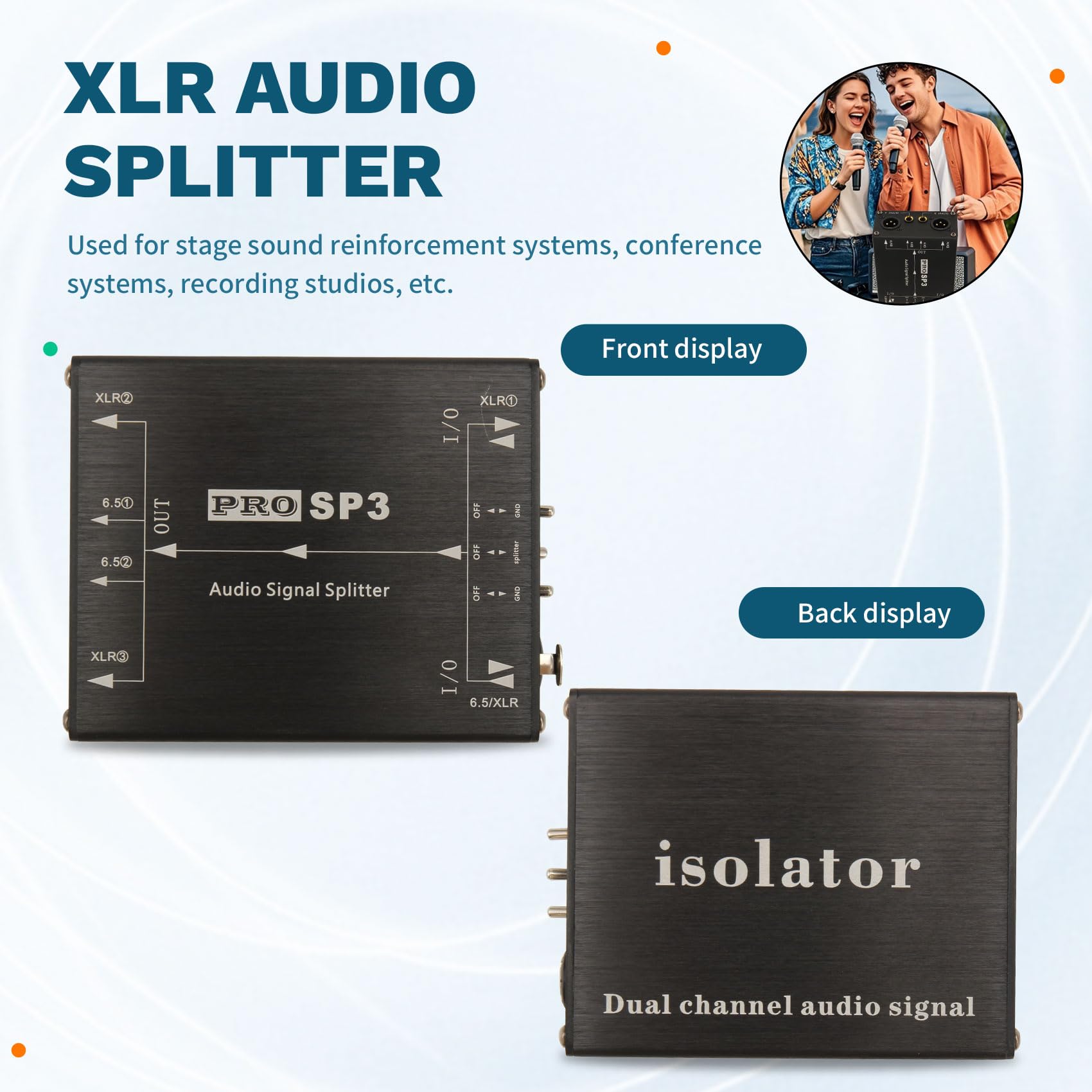 Izolowany przełącznik symetryczny XLR, rozdzielacz audio, 1 wejście, 3 wyjścia, adapter pojedynczy, przełącznik XLR 6,5 +