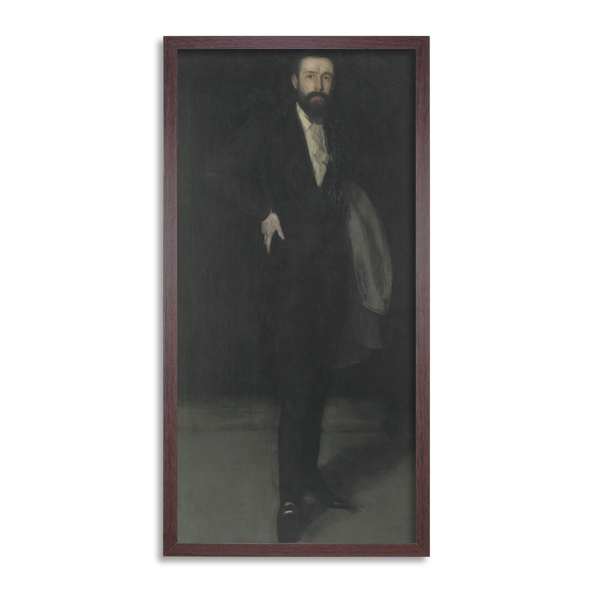 James McNeill Whistler Arrangement in Black Portrait of F R Leyland Long Framed Art Print Wall Poster 25x12 inch