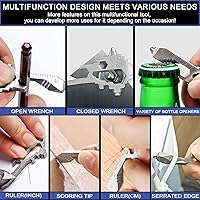 Vista 5 de Herda Keychain Multitool – EDC Tool with 17+ Functions Gifts Small Bottle Opener keychain with Screwdriver,Wrench,and Box Cutter for
