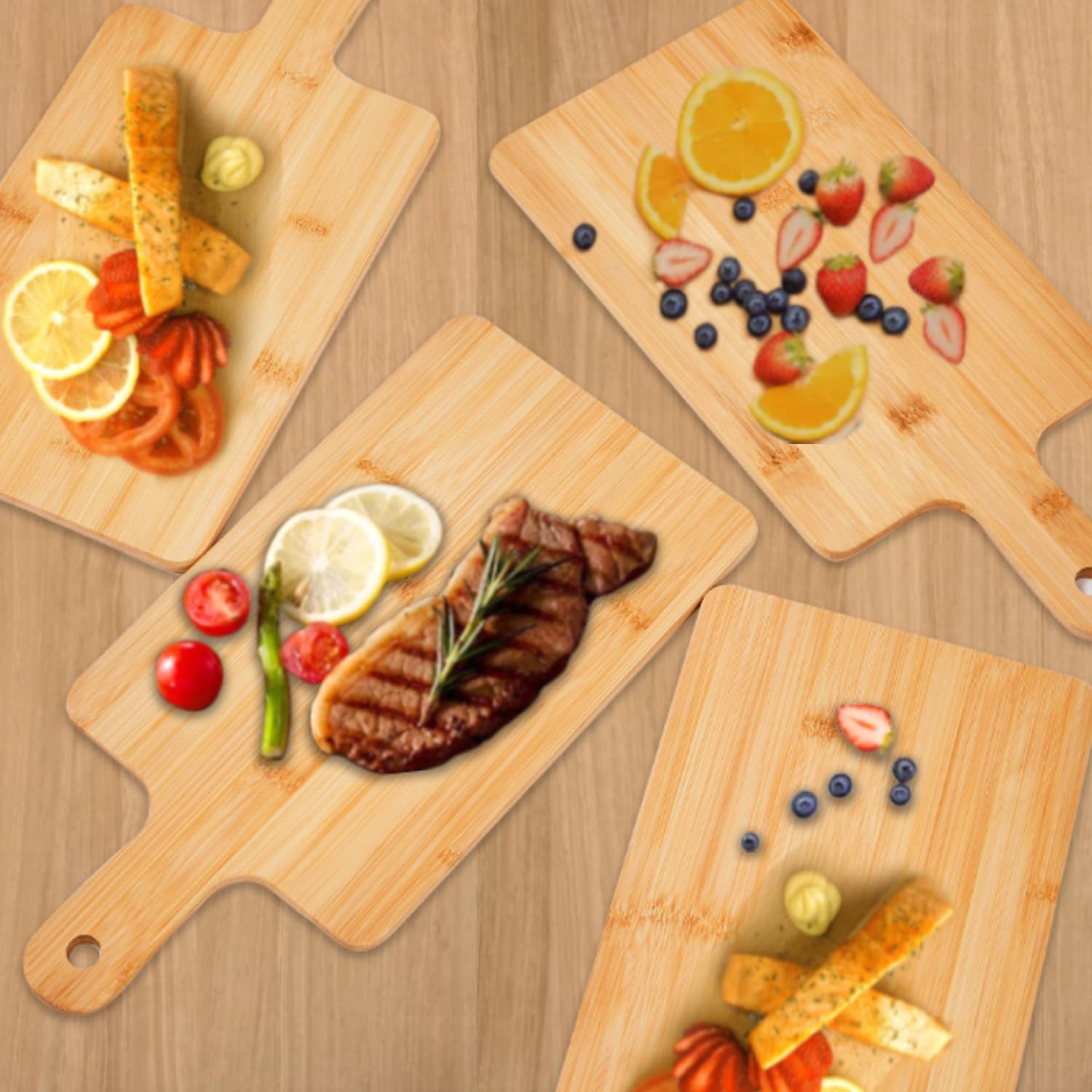 10 tablas de cortar de madera a granel para cocina, tablas de embutidos de bambú personalizadas de 15 pulgadas, tabla de cortar para pizza, queso, postre, frutas, verduras