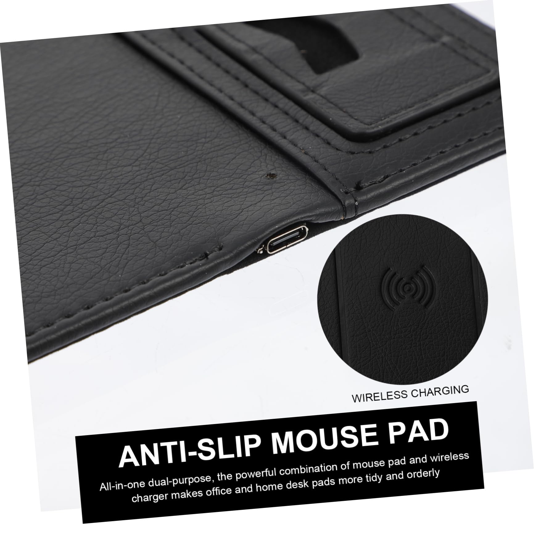 Tappetino Pu in Wireless Ricarica per Supporto Mouse per Telefono, Superficie Anti-spruzzo Scrivania Ufficio
