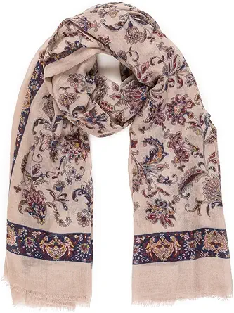MELIFLUOS Designed in Spain Lightweight Paisley Scarf for Women