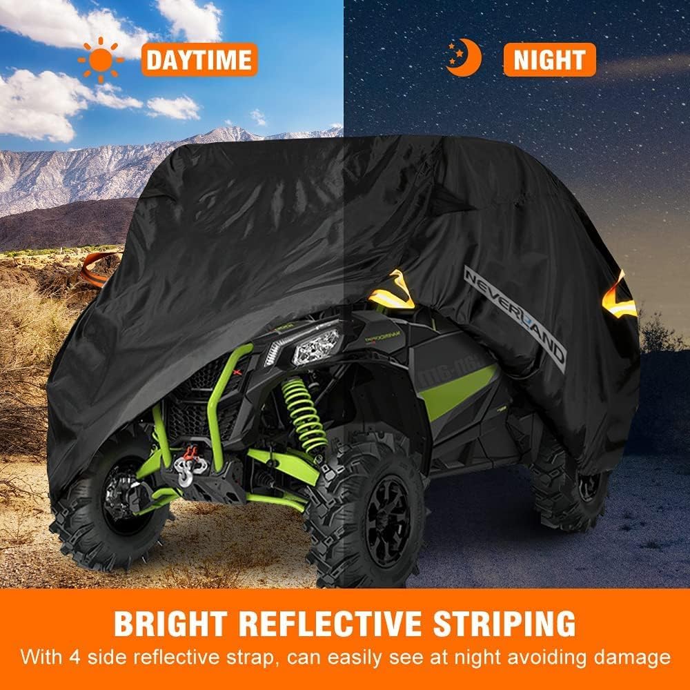 NEVERLAND UTV Abdeckungen, Sonnenschutz, UV-Schutz, Regen, Schnee, Universal, für Kawasaki, Polaris, Honda, Suzuki, Yamaha, Arctic Cat, John Deere, Kymco, Bobcat Argo (4–6 Passagier)