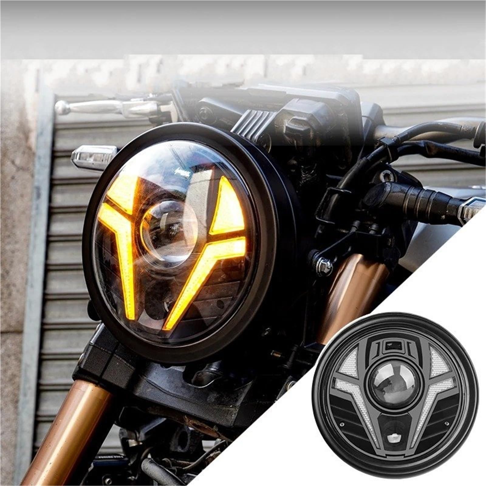 Moto Fari Stradali Spot Light Beam Per Fari Per Moto Con Alloggiamento E Staffa Di Montaggio, Indicatori Direzione Luci Diurne