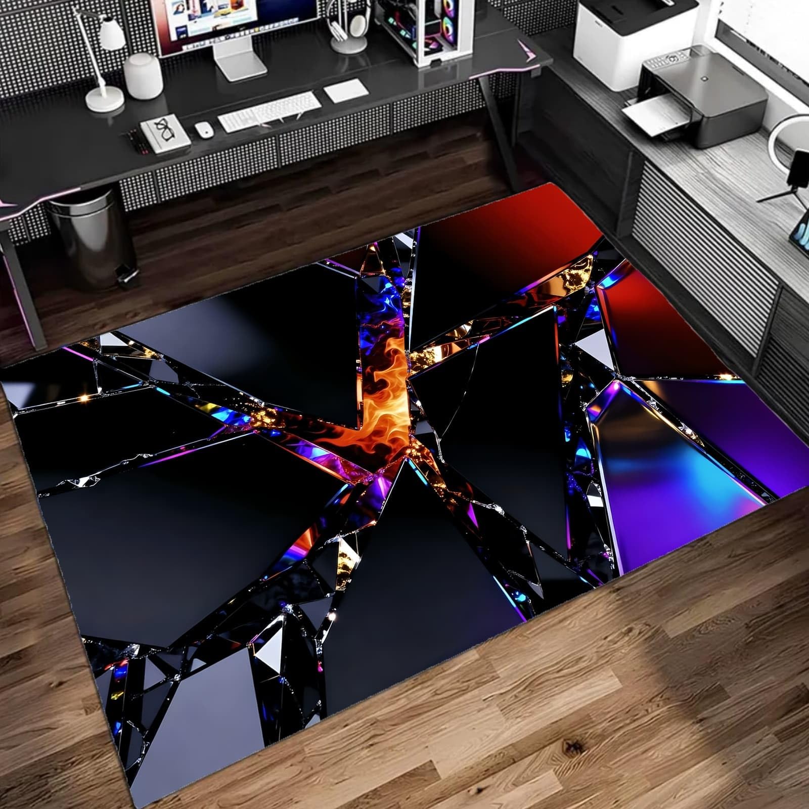 Alfombra e-sports circuito neon 160x230 cm para cuarto