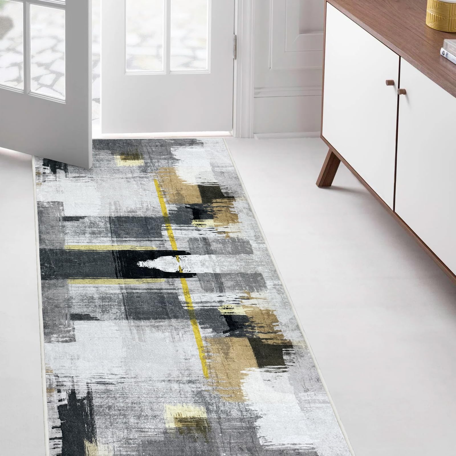 Custom Size Hallway Runner Rugs 2 ft x 5 ft, Washable Floor Carpet Runner with Non-Slip Rubber Backing, Hallway Entryway Kitchen Bedroom Bathroom