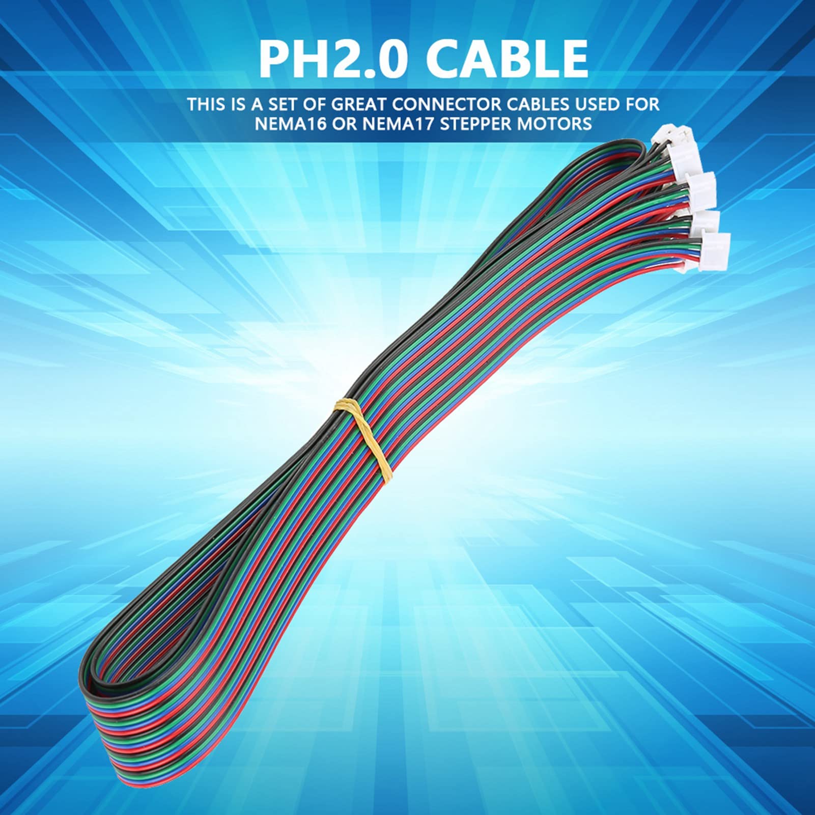 5 Sztuk PH2.0 (kobieta) XH2.54 (kobieta), Kabel Silnika Krokowego 4 Pin do 4 Pin Kabel Silnika Krokowego 6 do 44 Kable łączące do Silników Krokowych Nema16 lub Nema17