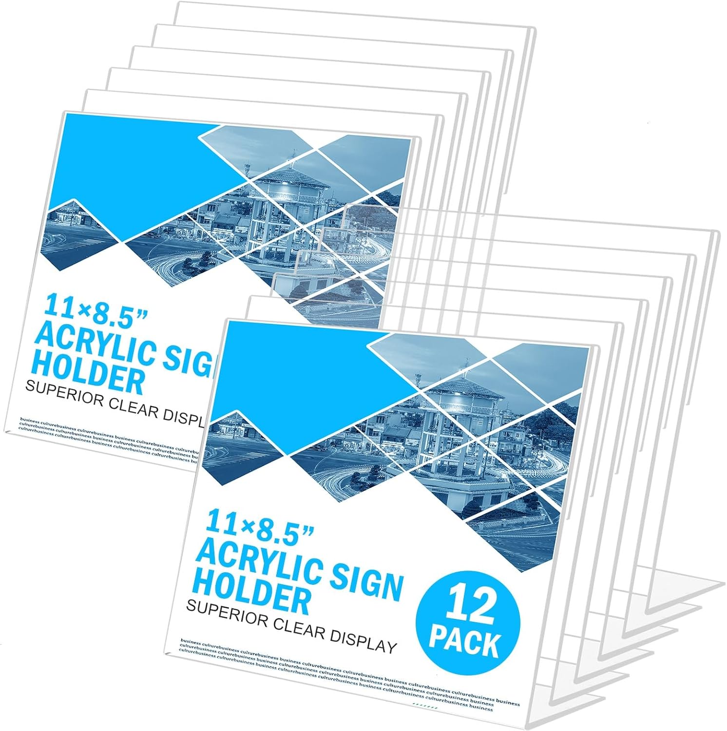 COYMOS 12 Pack Acrylic Sign Holder 8.5 x 11 Horizontal