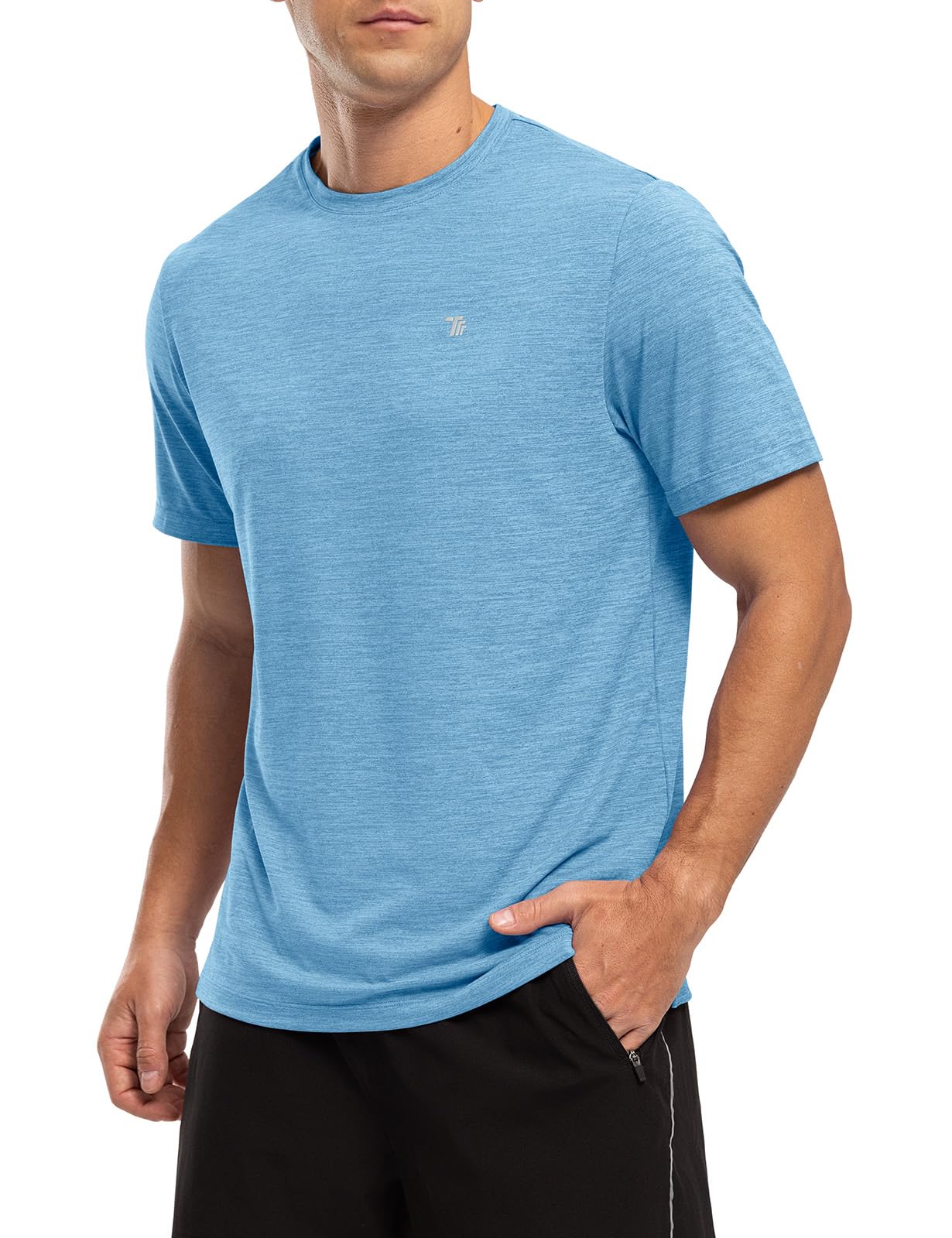 TBMPOY Men's Workout Shirt Dry Fit Quick Dry UPF 50+ Athletic T-Shirt Moisture Wicking Lightweight Top Running Activewear