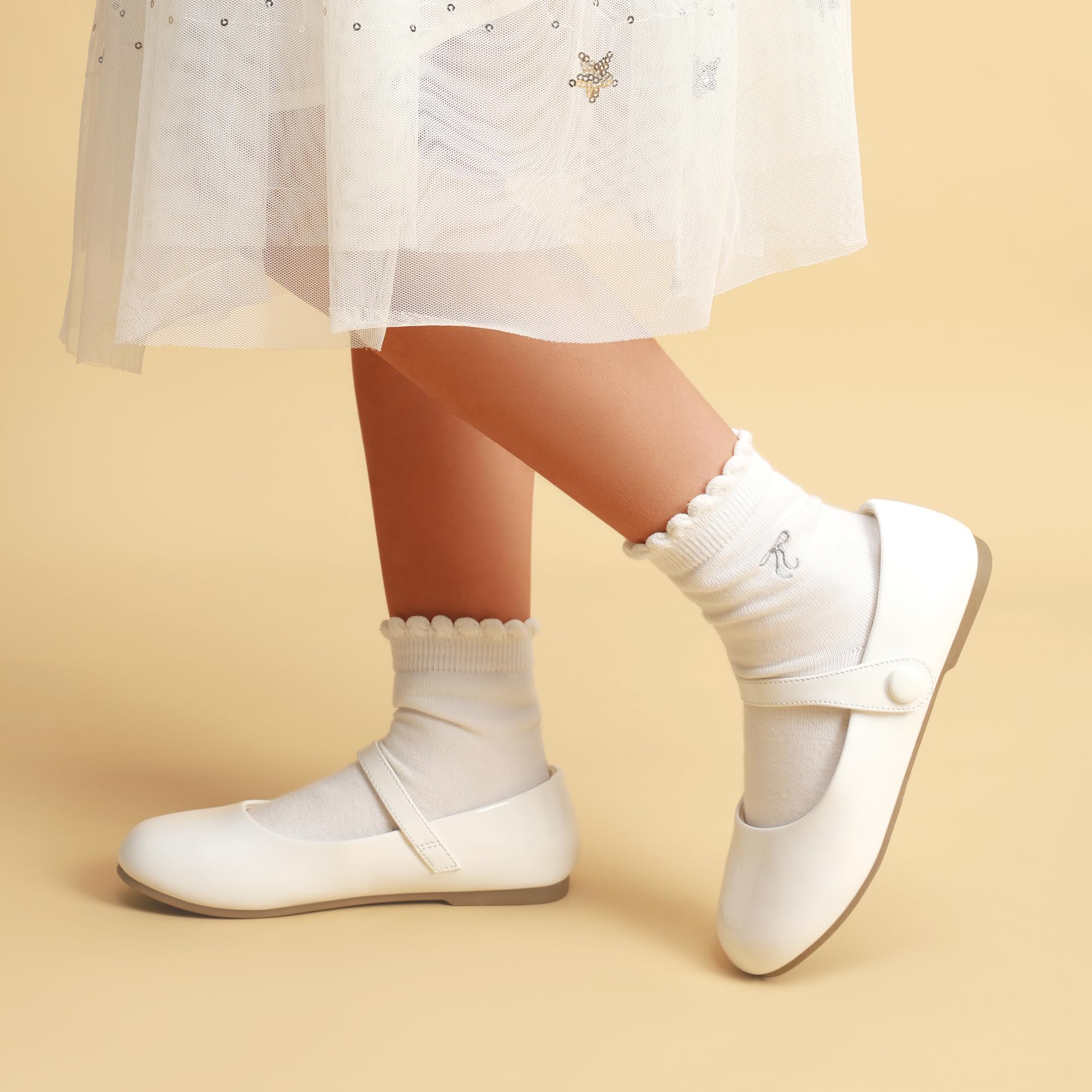 DREAM PAIRS Zapatos de niña de flores para boda, fiesta
