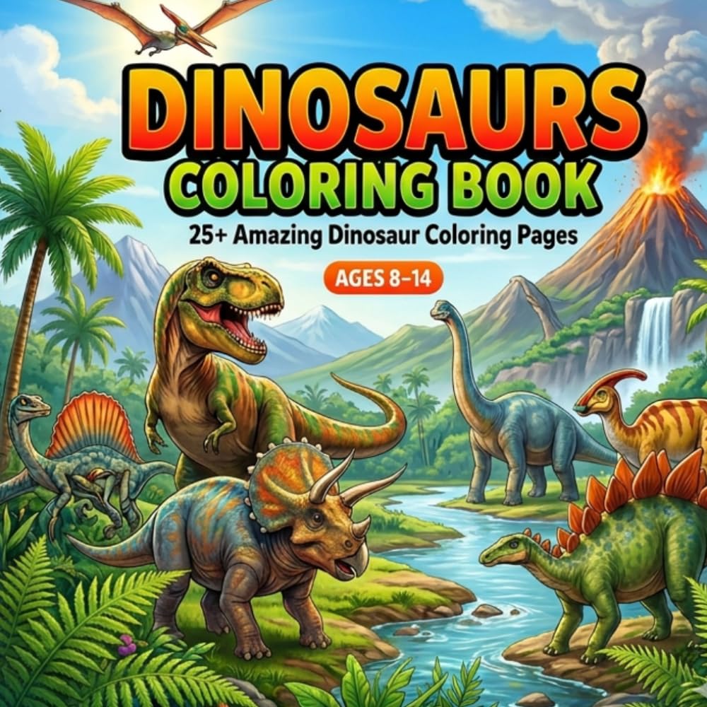 Dinosaur & Prehistoric Creatures Coloring Book for Kids And Teens: A Fun and Creative Prehistoric Adventure!