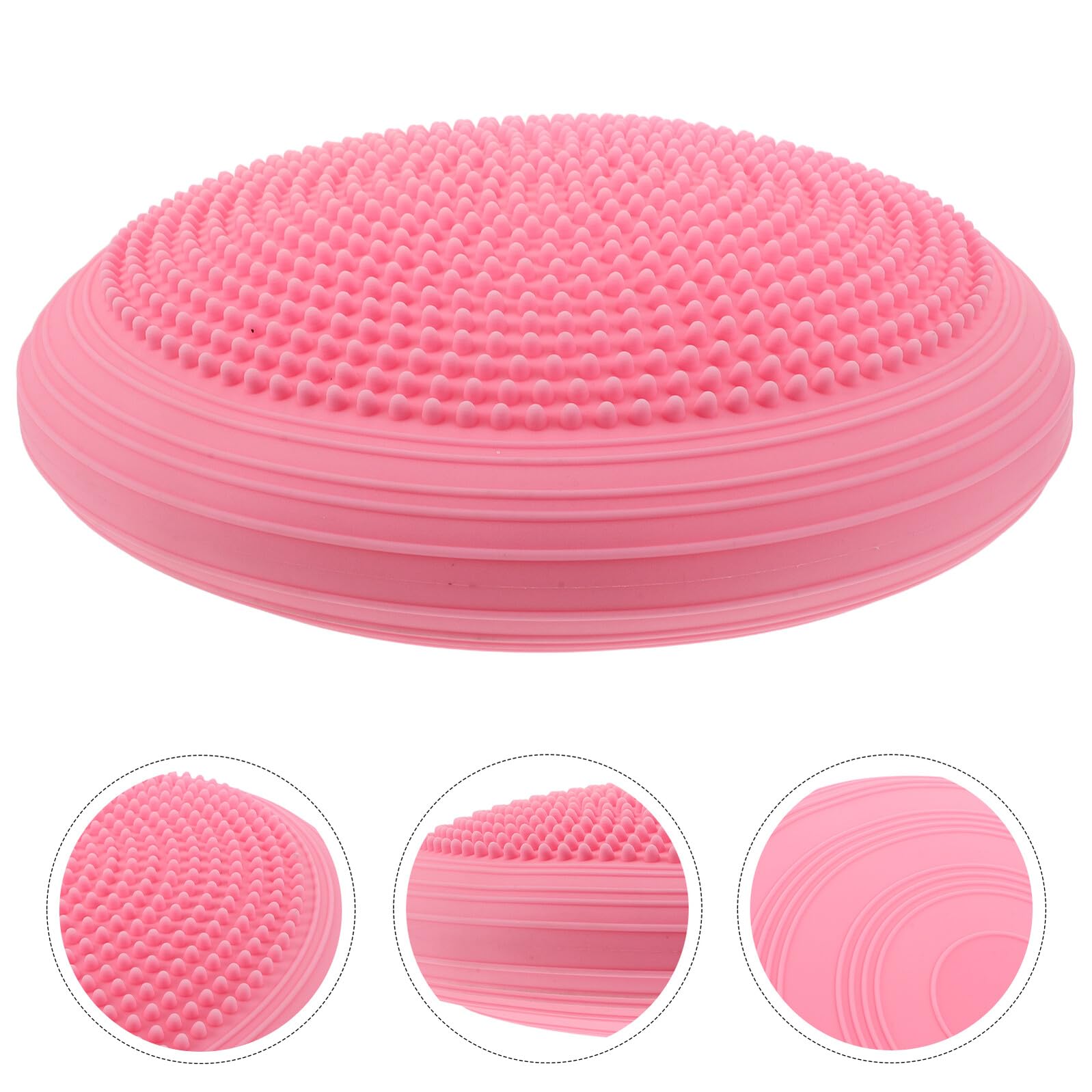Colchoneta de Yoga Rosa Redonda de Pvc Superficie de Masaje Antideslizante para Pilates y Rutinas de Fitness, Ligera y Compacta para Hombres y Mujeres