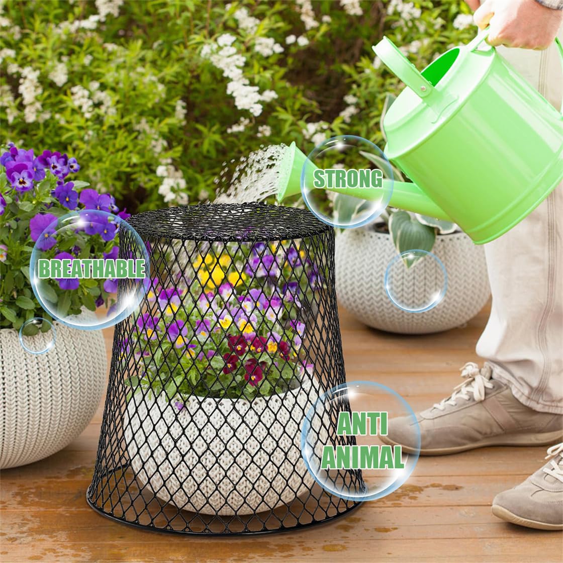 IME Lot De 3 Cloches De Protection Pour Plantes En Métal Avec 10 Piquets De Jardin Pour Lapins, Oiseaux, Poules, écureuils, Autres Petits Animaux