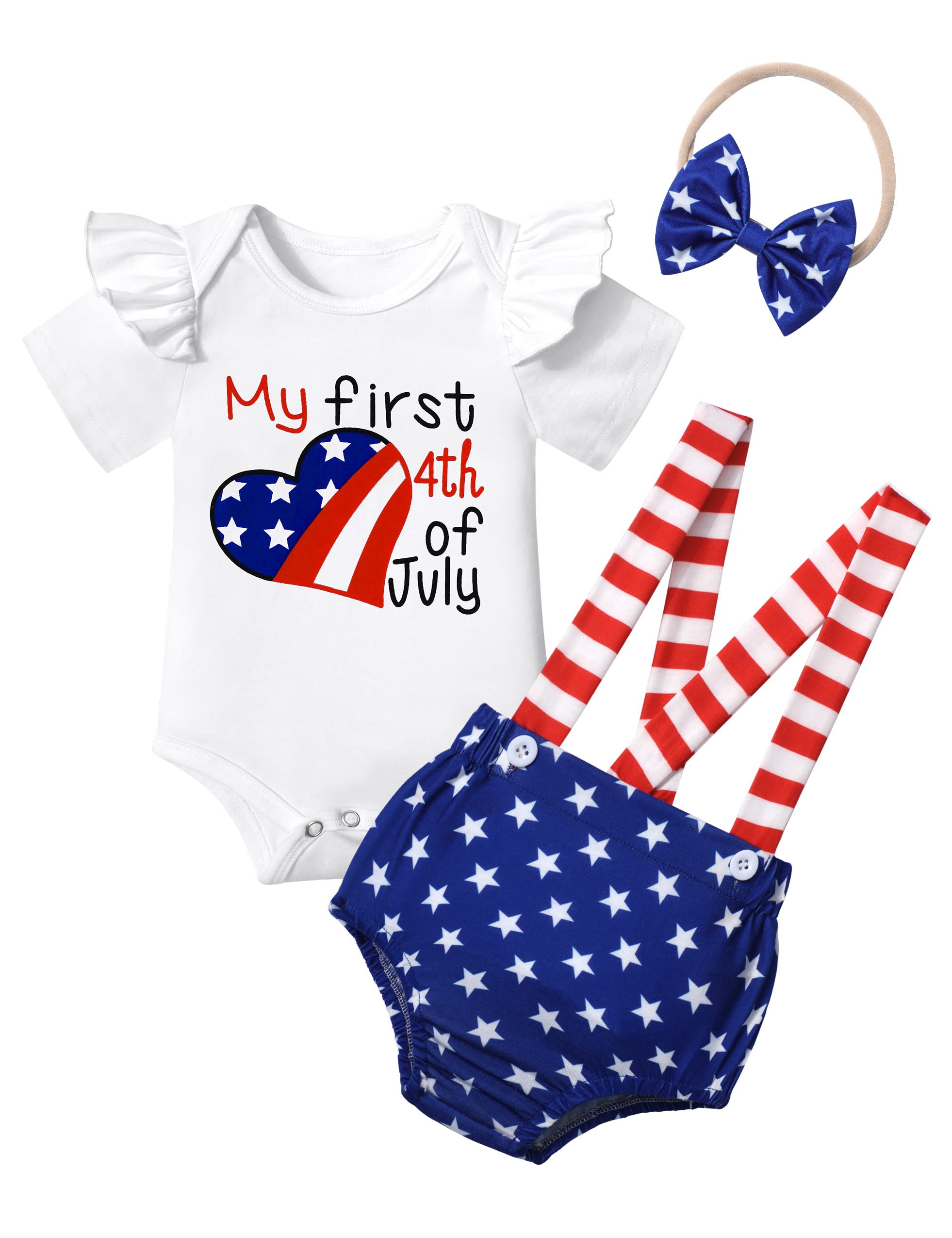 Dearnow 4th of July Baby Girl Outfits Baby Girl 4th of July Outfit My First 4th of July Baby Girl Outfit 6-9 Months Baby Girl Clothes