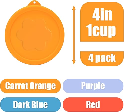 Miniatura 2 de 1 taza de silicona de repuesto tapas de almacenamiento para Pyrex 7202-PC y cuencos de vidrio Anchor Hocking (recipiente no incluido), paquete de 4