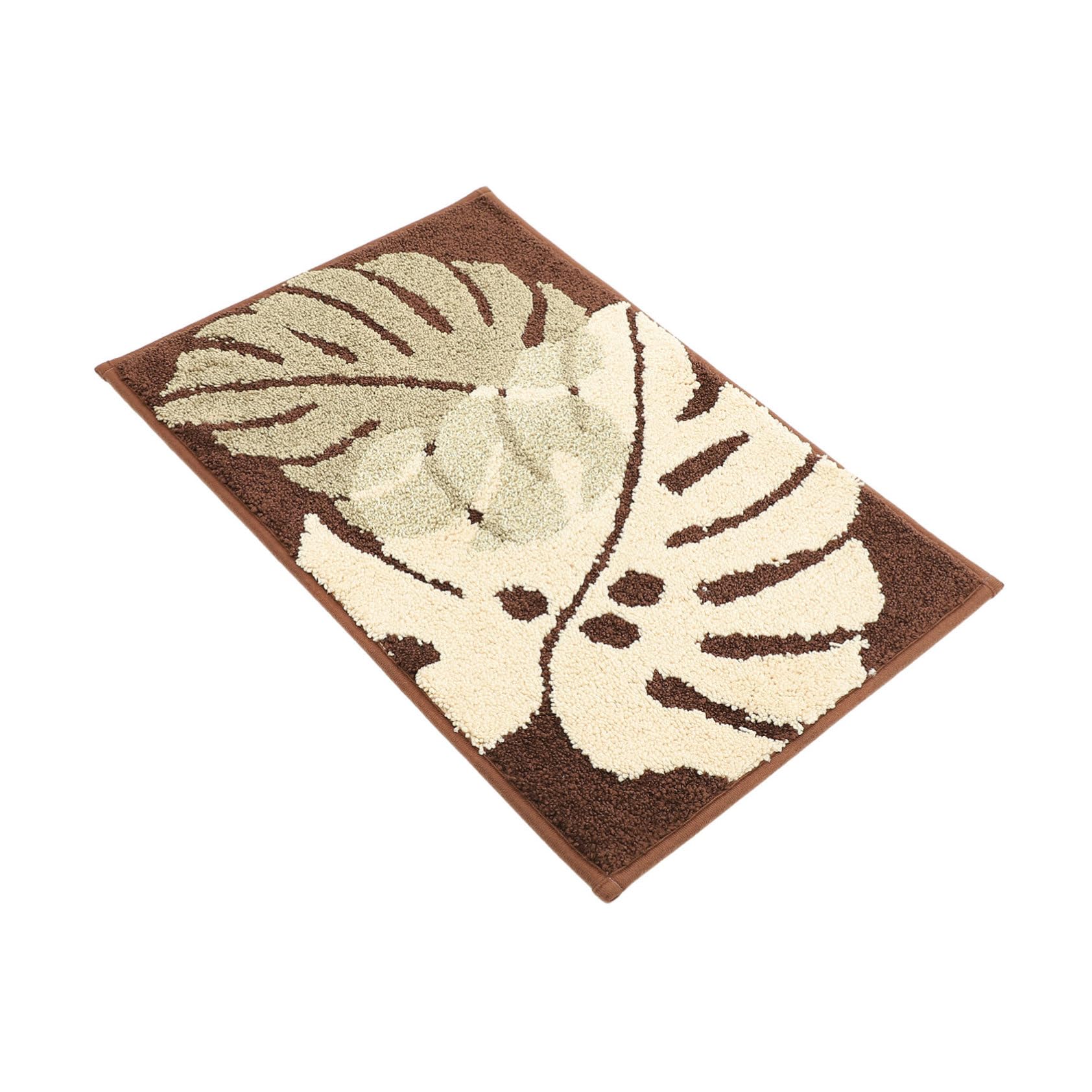 Tapis de sol antidérapant feuilles modernes HEMOTON polyester marron cuisine