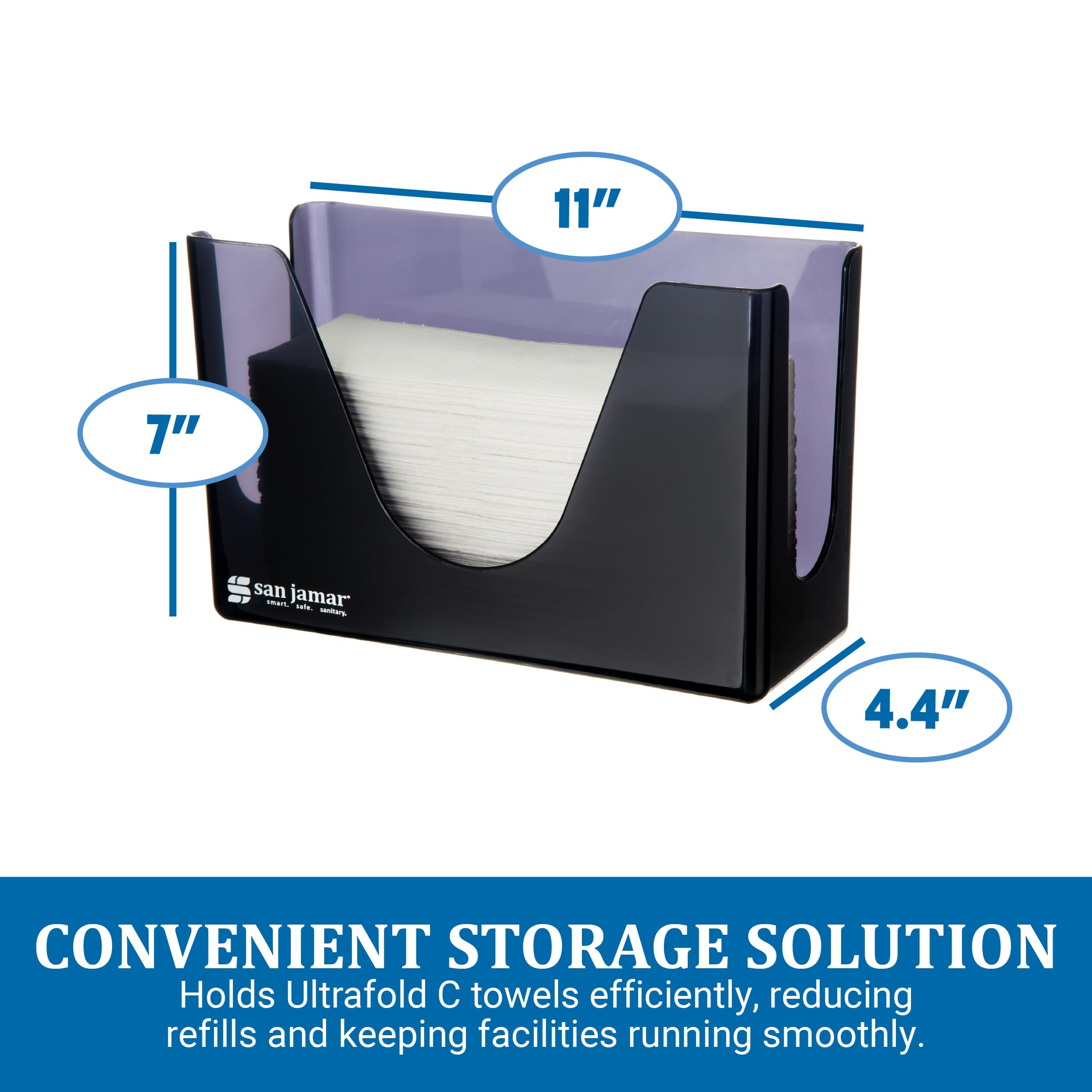 San Jamar T1720TBK Distributeur de Serviettes de comptoir Noir nacré