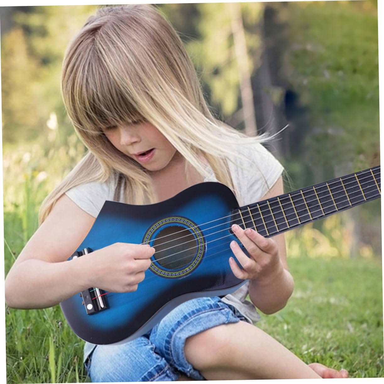 Chitarra Giocattolo 23 Pollici in Legno Blu per Bambini