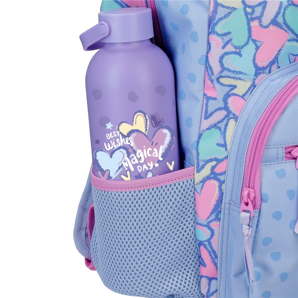 Movom Best Wishes mochila infantil, mochila escolar, fabricada en Poliéster, ruedas dobles de giro multidireccional, Múltiples formas de usarlo, rosa