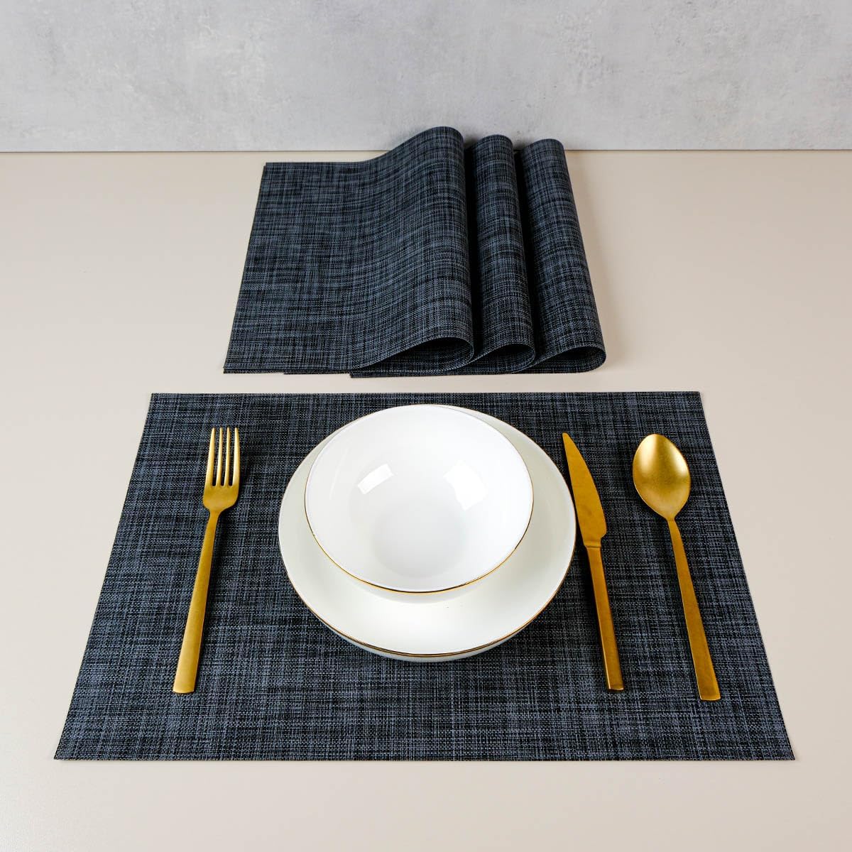 MAXSTYLE Black 4 Parça Amerikan Servis 30x45 cm