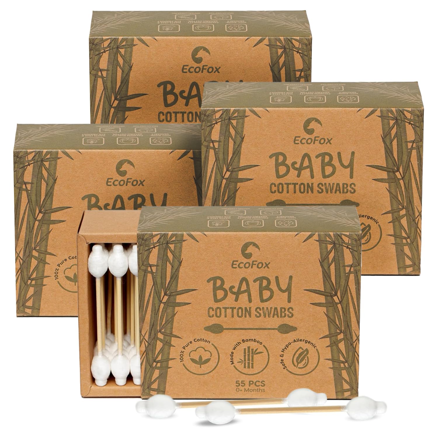 - Baby Cotton Swabs 220 Count | Eco-Friendly & Pure Cotton Buds | Double-Tipped Safety Sticks | 100% Plant-Based & Natural | Perfect for Skin Care & Baby Personal Care